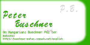 peter buschner business card